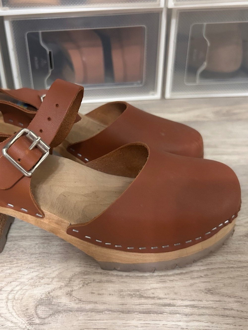 MIA CLOGS WOOD BOTTOM